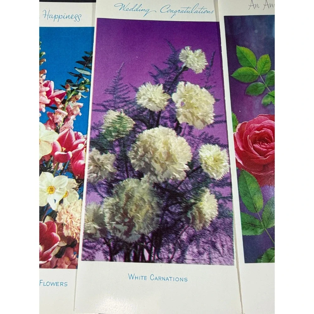 VTG Sunshine Card Co Greeting Cards Multicolor Floral B'day Wedding Ephemera